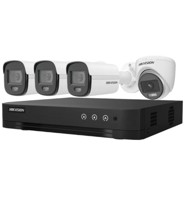 HIKVISION KIT DVR 4 Canales con 4 Cámaras 2.8mm – KIT-7204HGHI-4CAM/CV