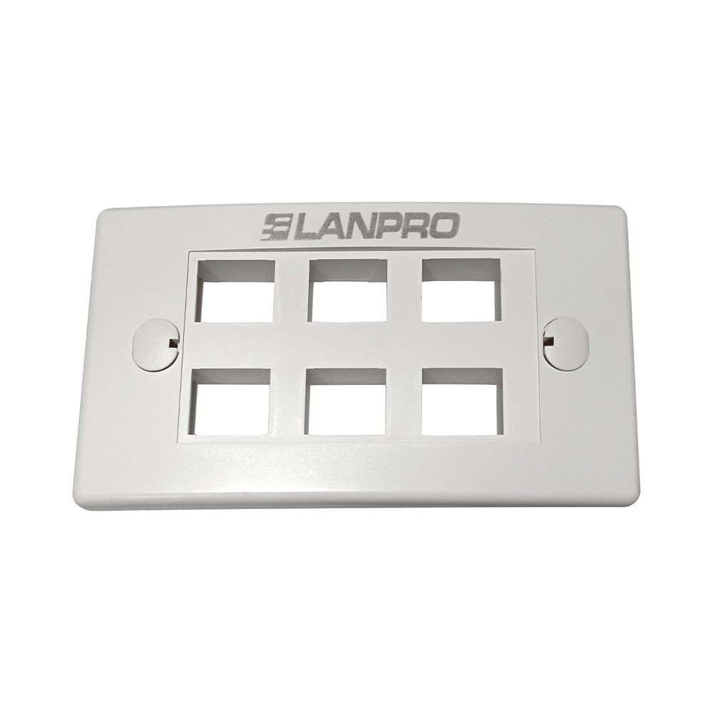 TAPA PLAST.DE 06 PUERTOS LP-3317V6WH LANPRO
