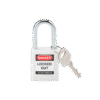 BRADY CANDADO ARCO ACERO CUERPO NYLON BLANCO ARCO 38MM (143123)
