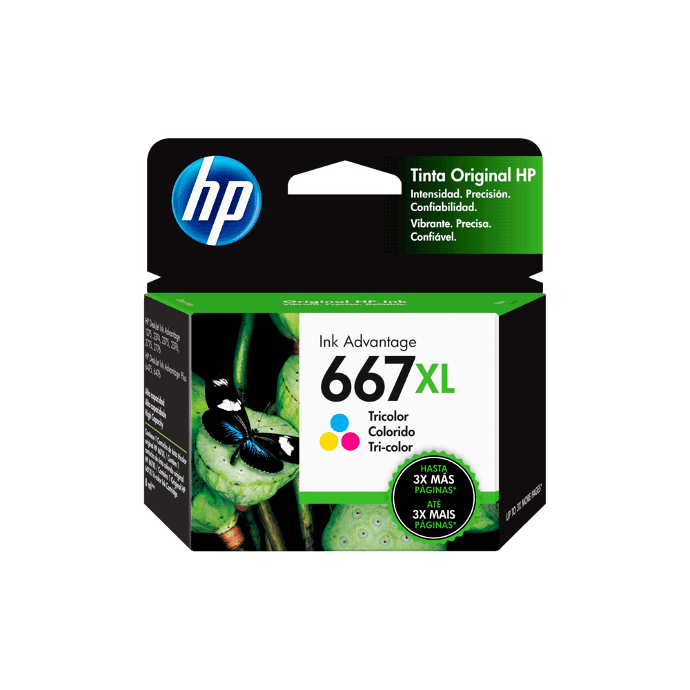 TINTA HP 667XL COLOR 3YM80AL DJ 2775 8ML