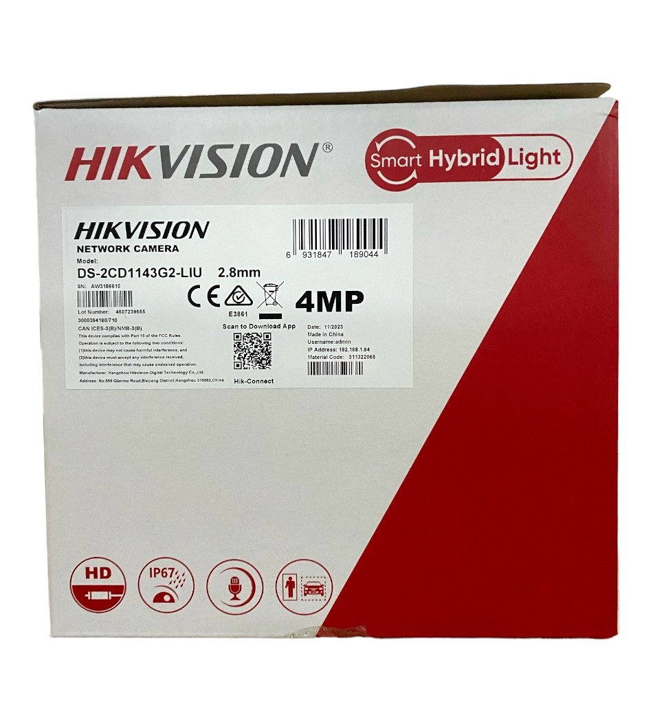 Cámara IP Domo Hikvision DS-2CD1143G2-LIU 4MP